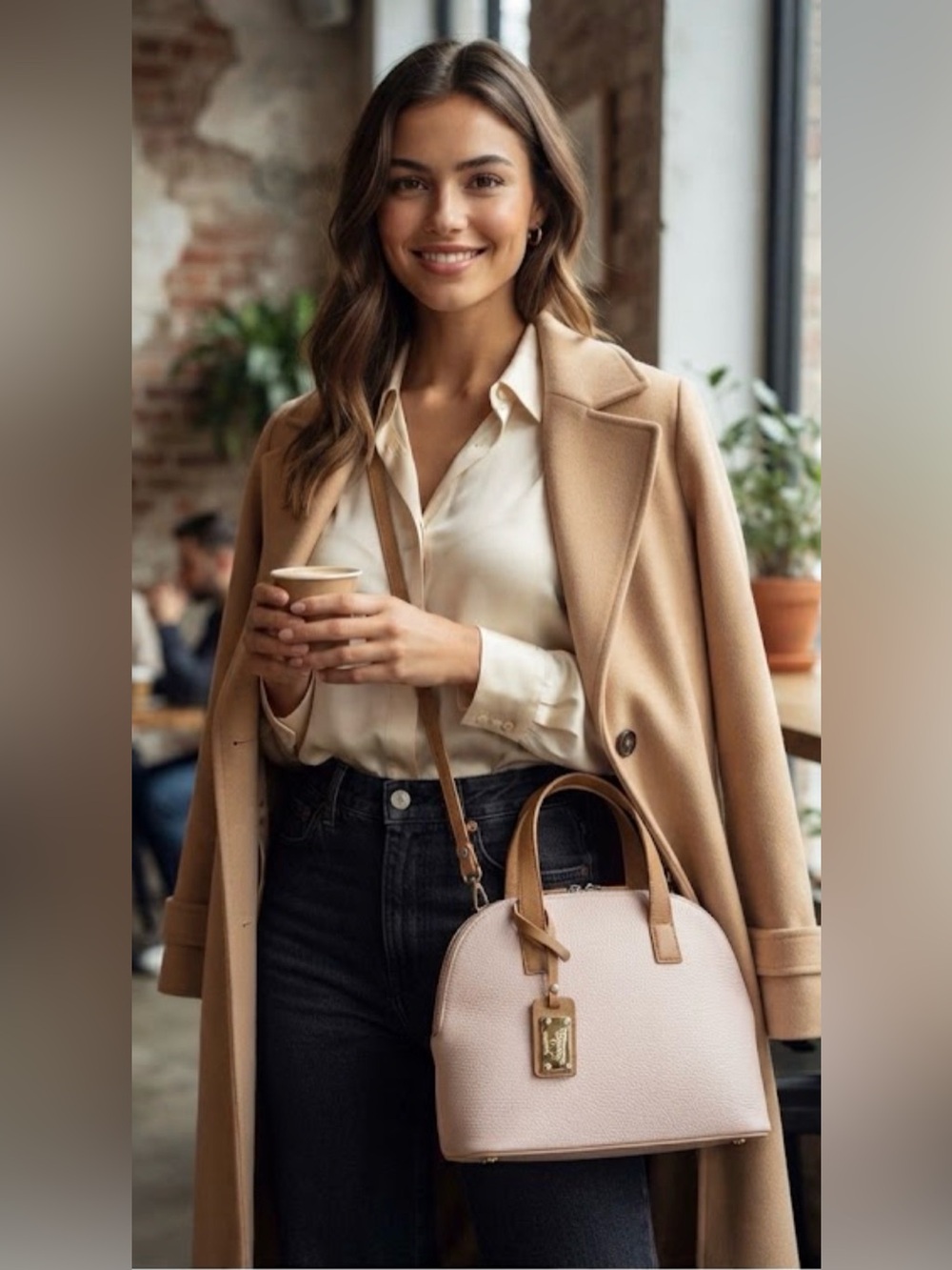 Valentina Pebbled Leather Dome Bag 100% Leather